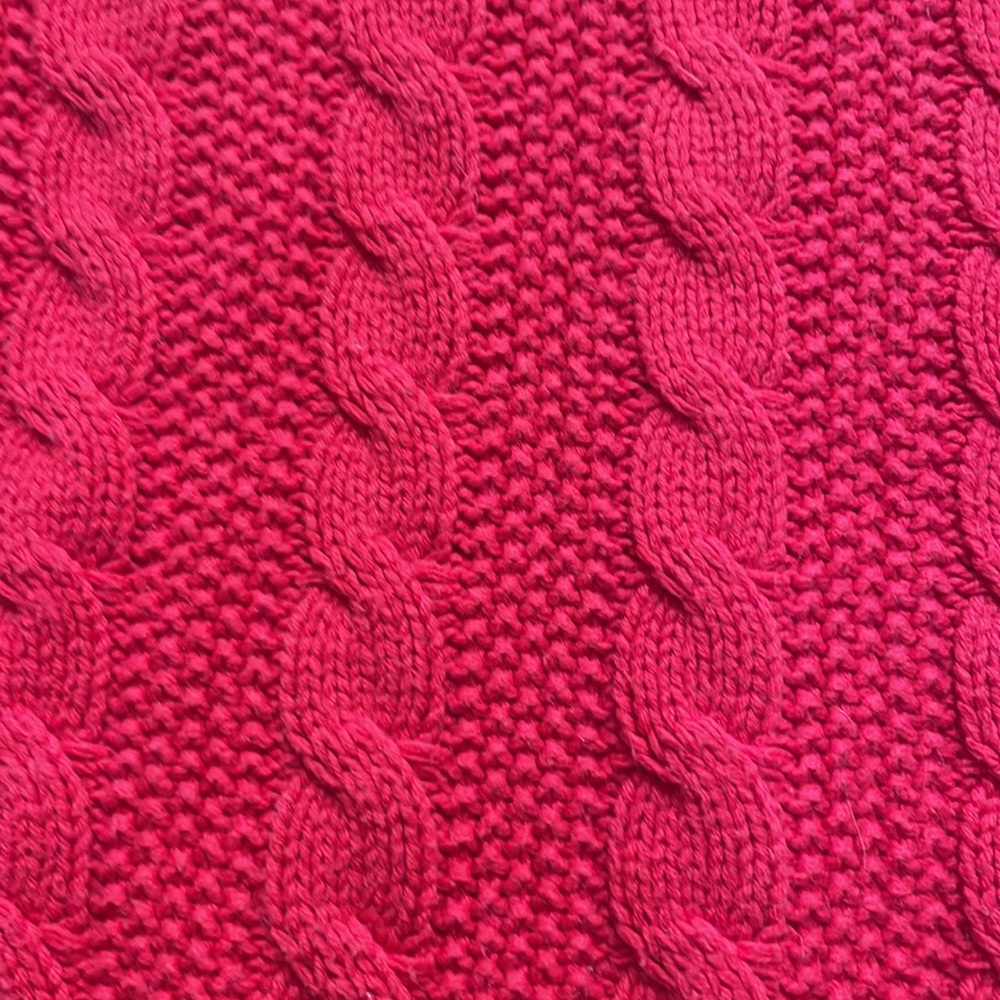 Red Cable Knit Sweater Dress - Picture 3 of 6